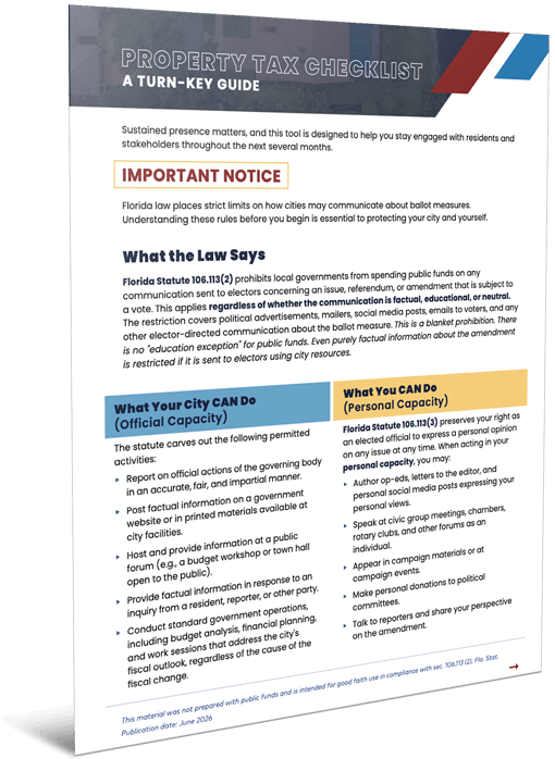 Mockup image of the "Property Tax Checklist"